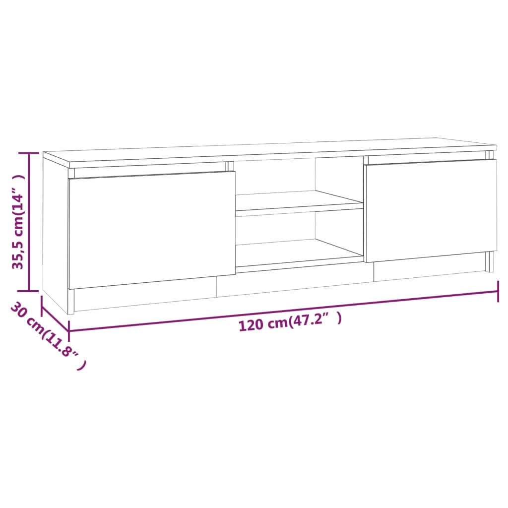 TV-Schrank Räuchereiche 120x30x35,5 cm Holzwerkstoff