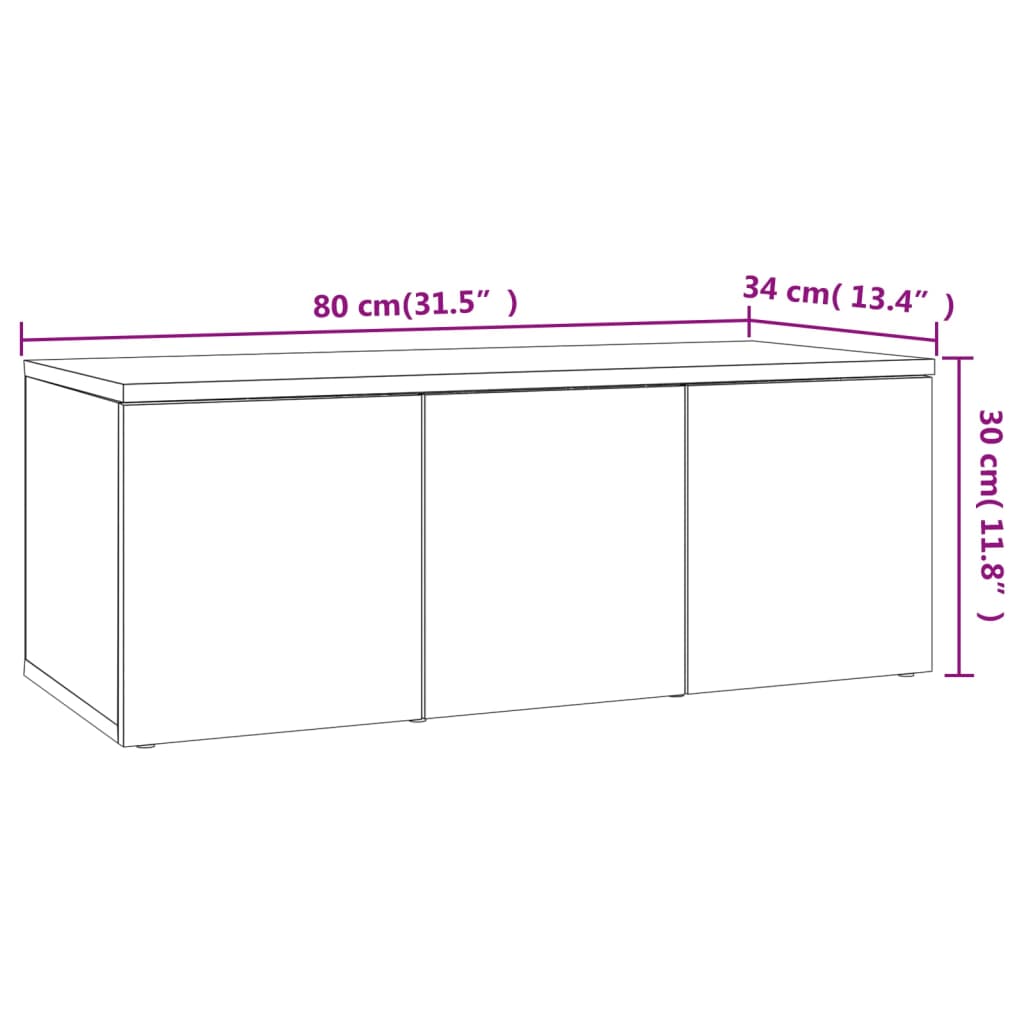 TV-Schrank Räuchereiche 80x34x30 cm Holzwerkstoff