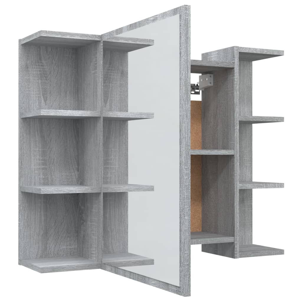 Bad-Spiegelschrank Grau Sonoma 80x20,5x64 cm Holzwerkstoff