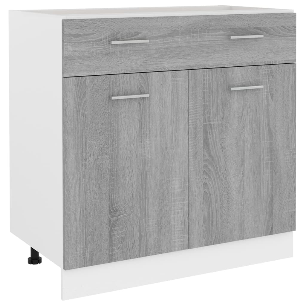 Unterschrank mit Schublade Grau Sonoma 80x46x81,5 cm