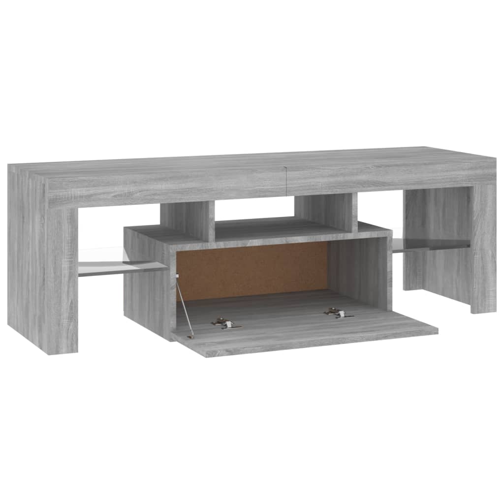 TV-Schrank mit LED-Leuchten Grau Sonoma 120x35x40 cm