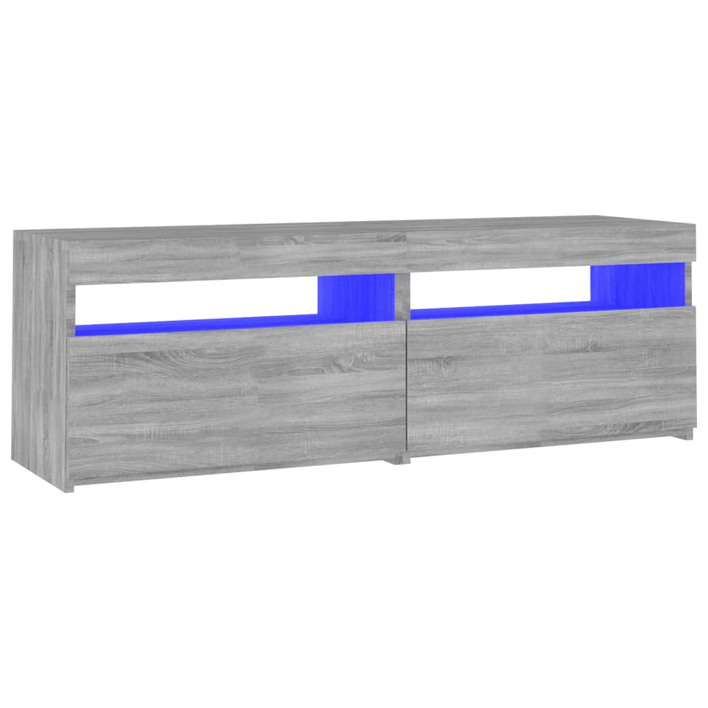 TV-Schrank mit LED-Leuchten Grau Sonoma 120x35x40 cm