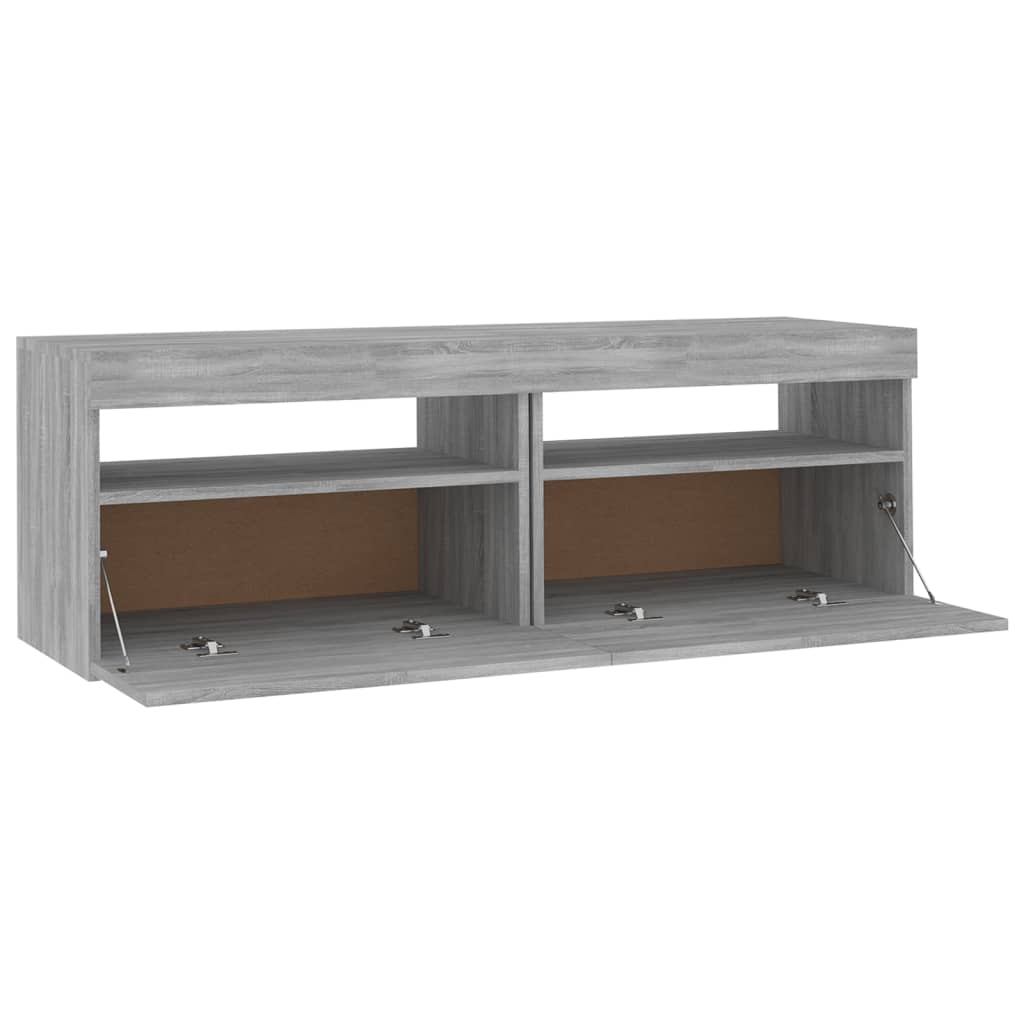 TV-Schrank mit LED-Leuchten Grau Sonoma 120x35x40 cm