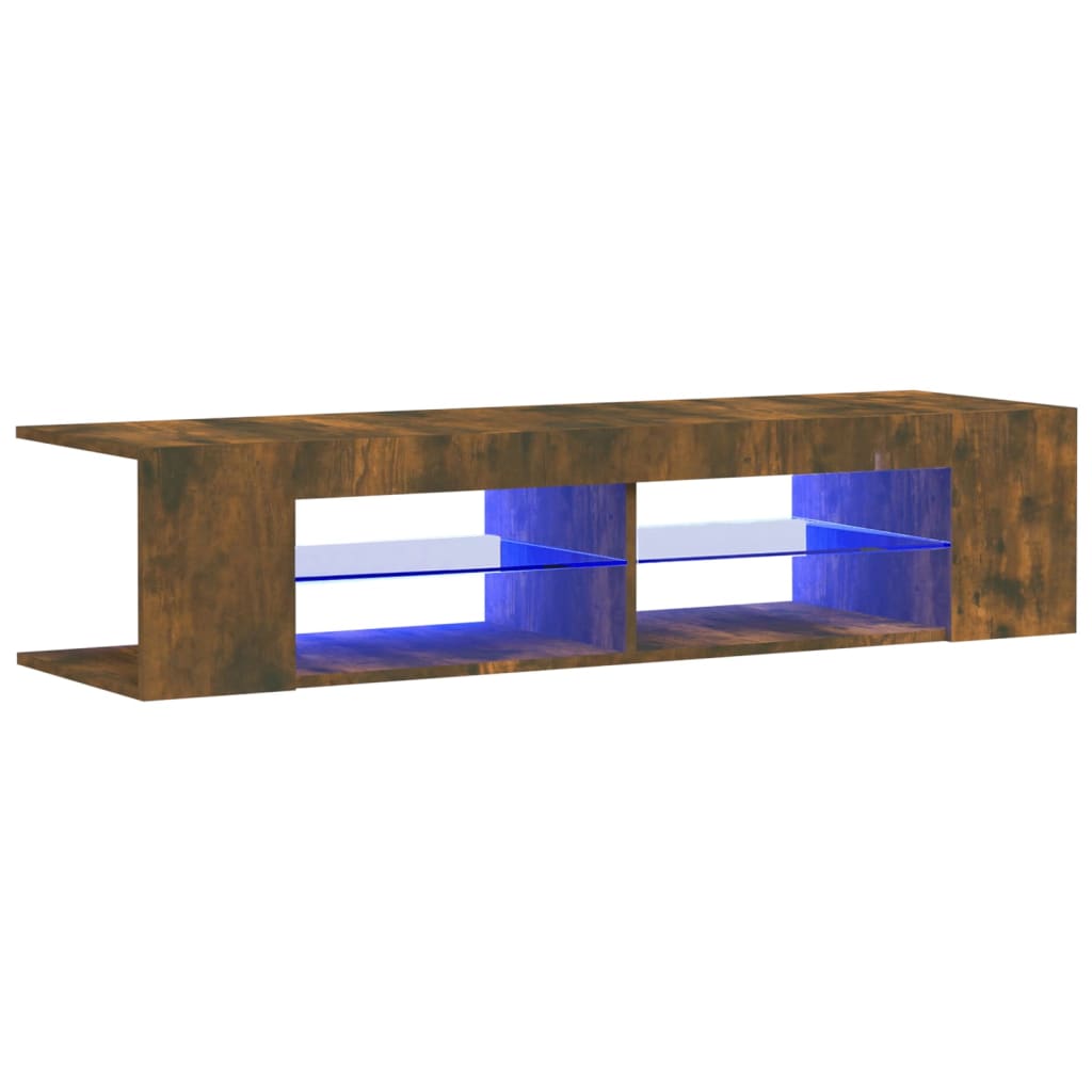 TV-Schrank mit LED-Leuchten Räuchereiche 135x39x30 cm