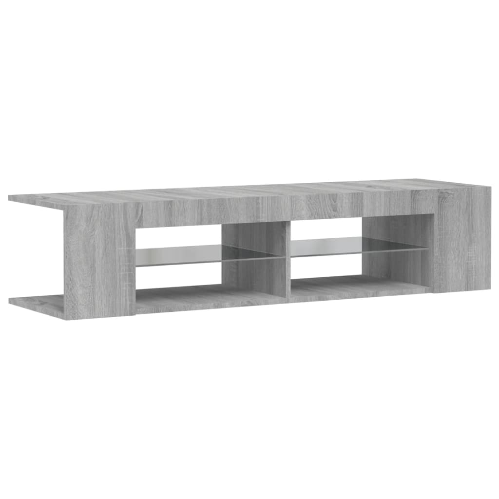 TV-Schrank mit LED-Leuchten Grau Sonoma 135x39x30 cm