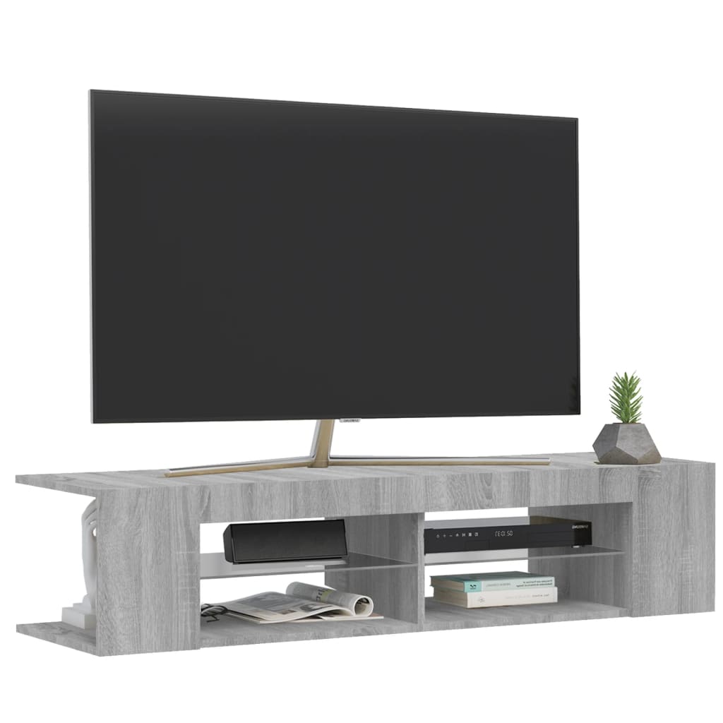 TV-Schrank mit LED-Leuchten Grau Sonoma 135x39x30 cm