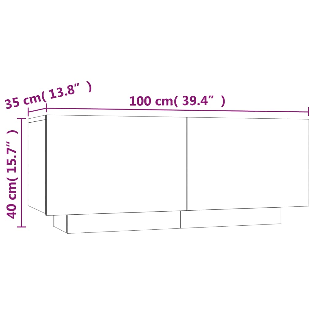 TV-Schrank Räuchereiche 100x35x40 cm Holzwerkstoff