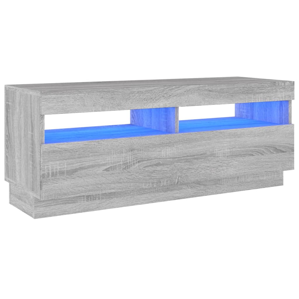 TV-Schrank mit LED-Leuchten Grau Sonoma 100x35x40 cm