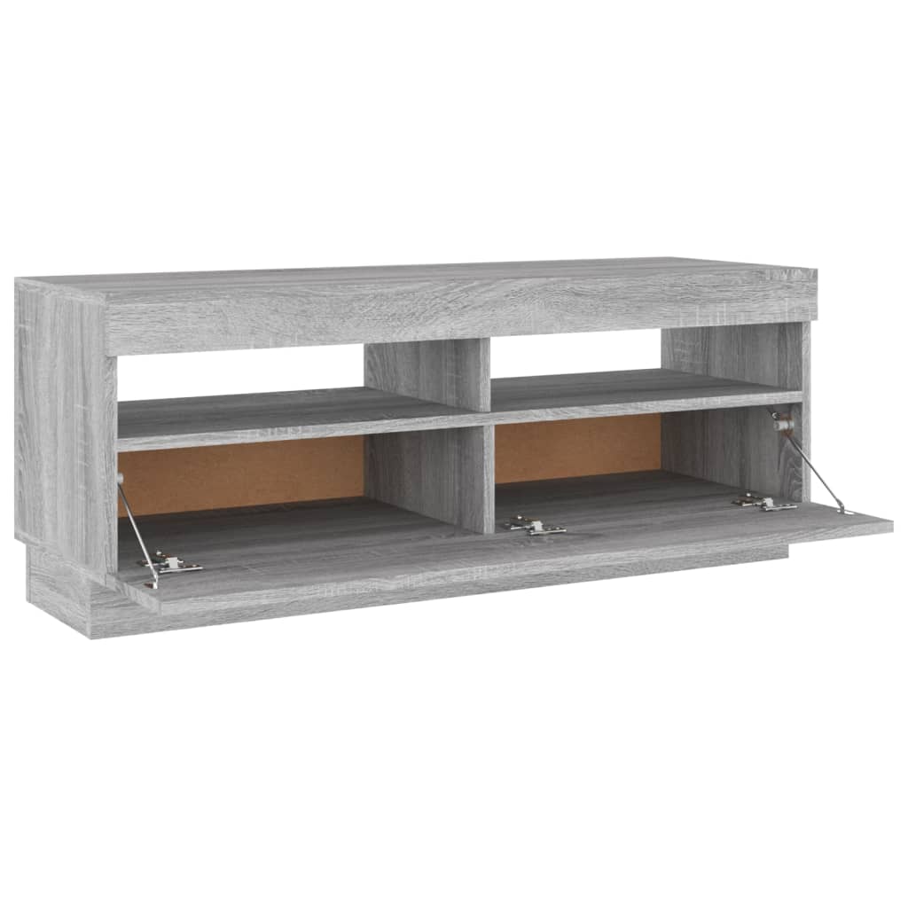 TV-Schrank mit LED-Leuchten Grau Sonoma 100x35x40 cm