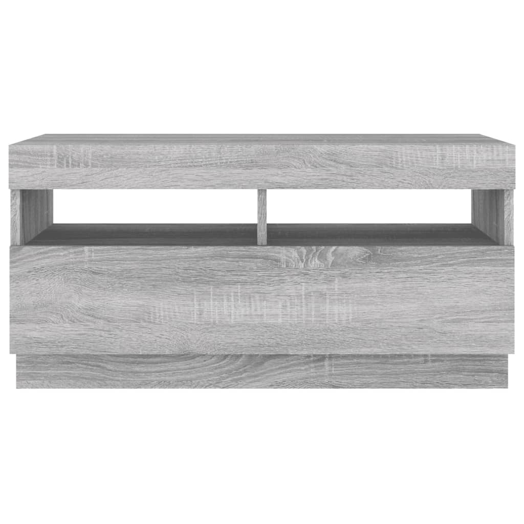 TV-Schrank mit LED-Leuchten Grau Sonoma 80x35x40 cm