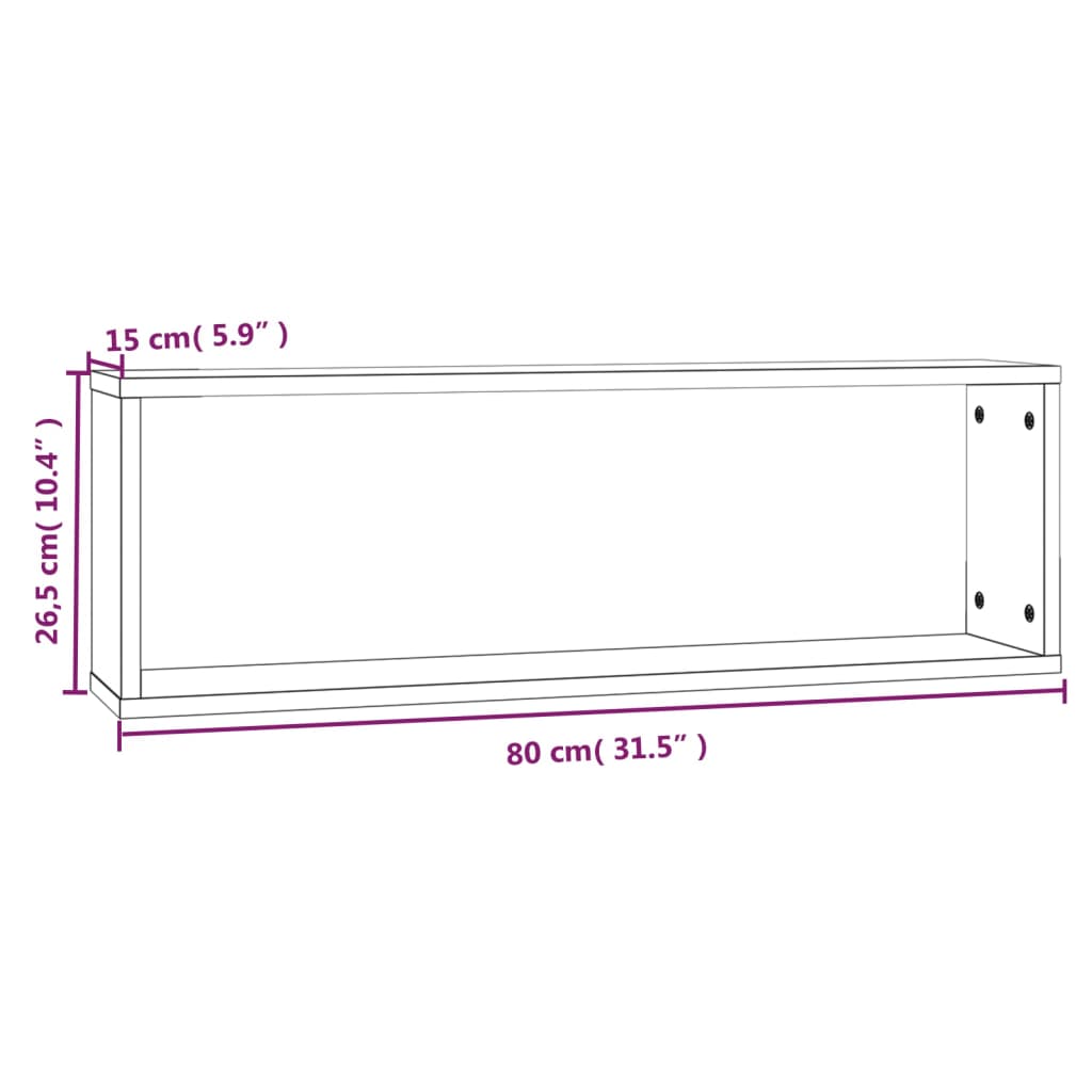 Wandregale 4 Stk. Räuchereiche 80x15x26,5 cm Holzwerkstoff