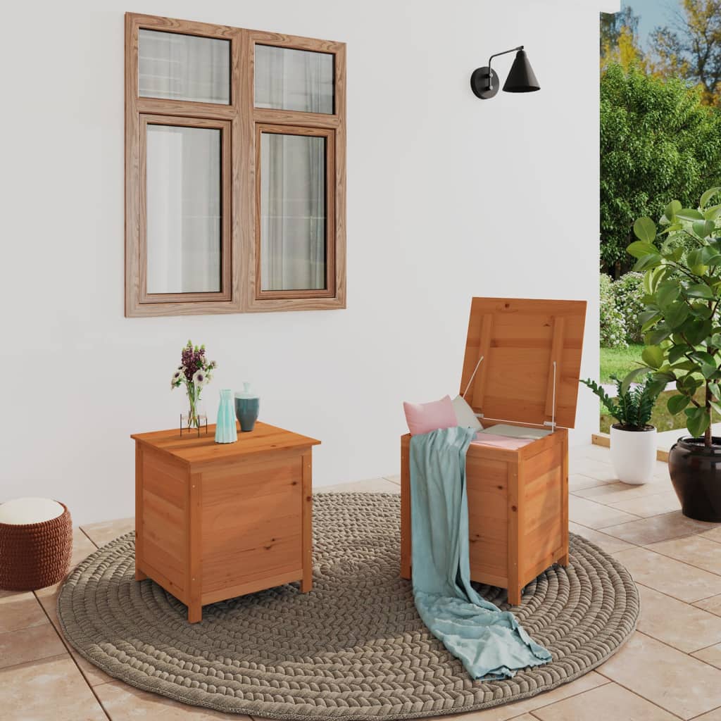 Outdoor-Kissenbox Braun 50x50x56 cm Massivholz Tanne