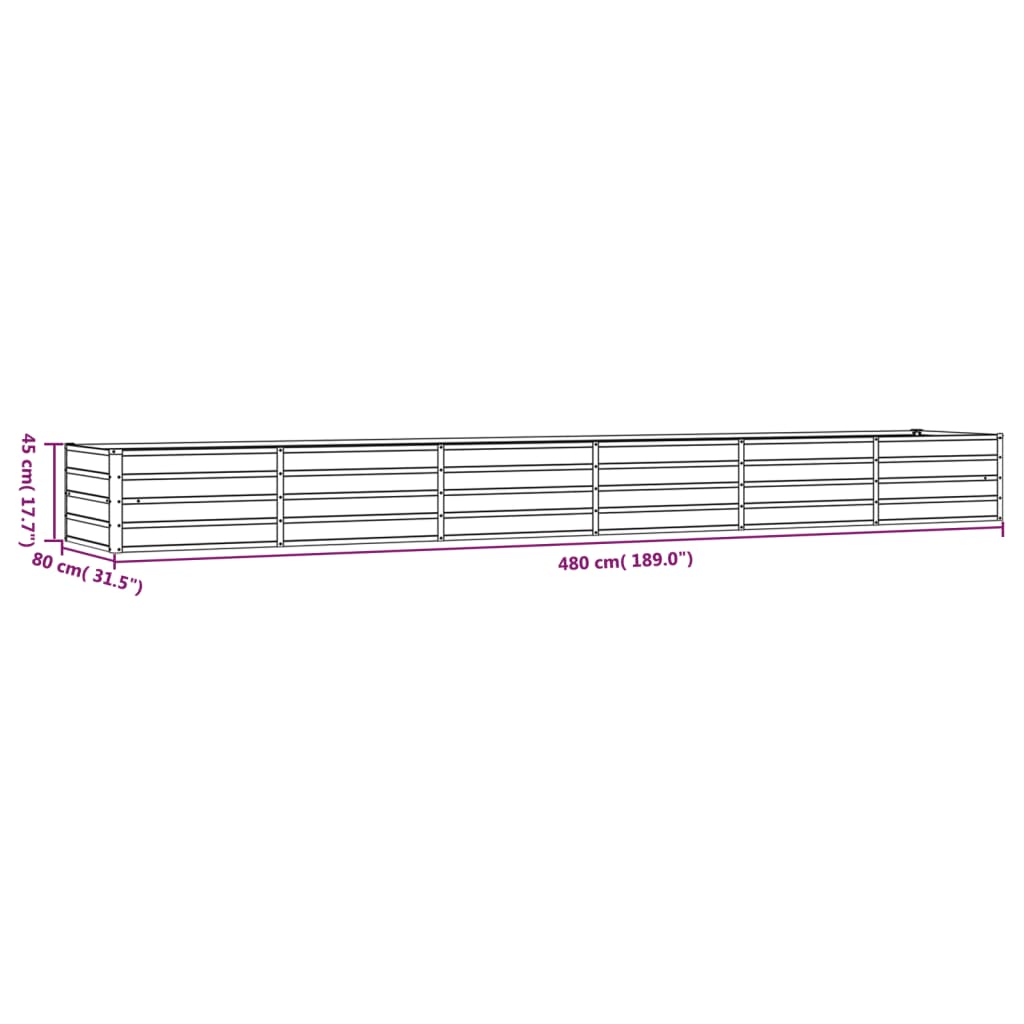 Hochbeet Rostig 480x80x45 cm Cortenstahl