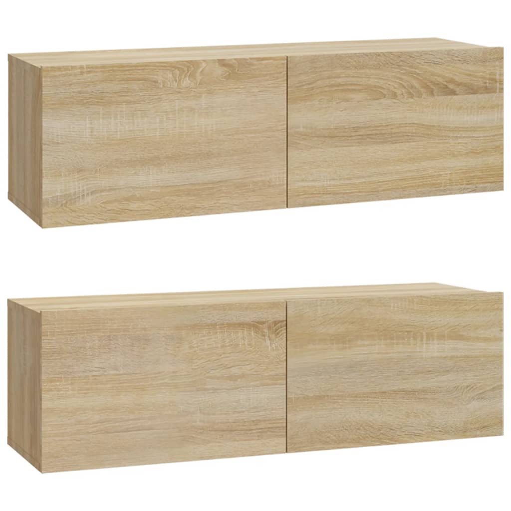 TV-Wandschränke 2 Stk. Sonoma-Eiche 100x30x30 cm Holzwerkstoff