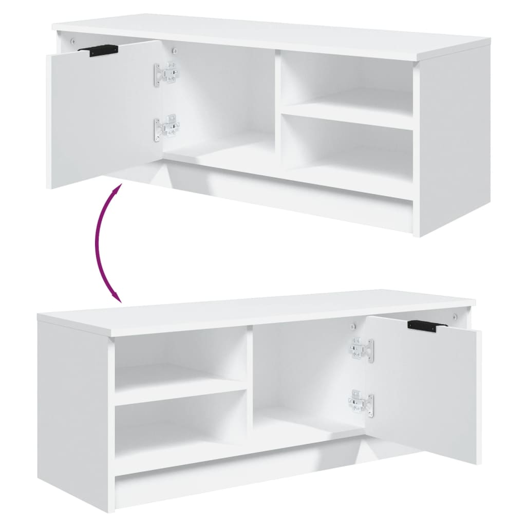 TV-Schrank Weiß 102x35,5x36,5 cm Holzwerkstoff