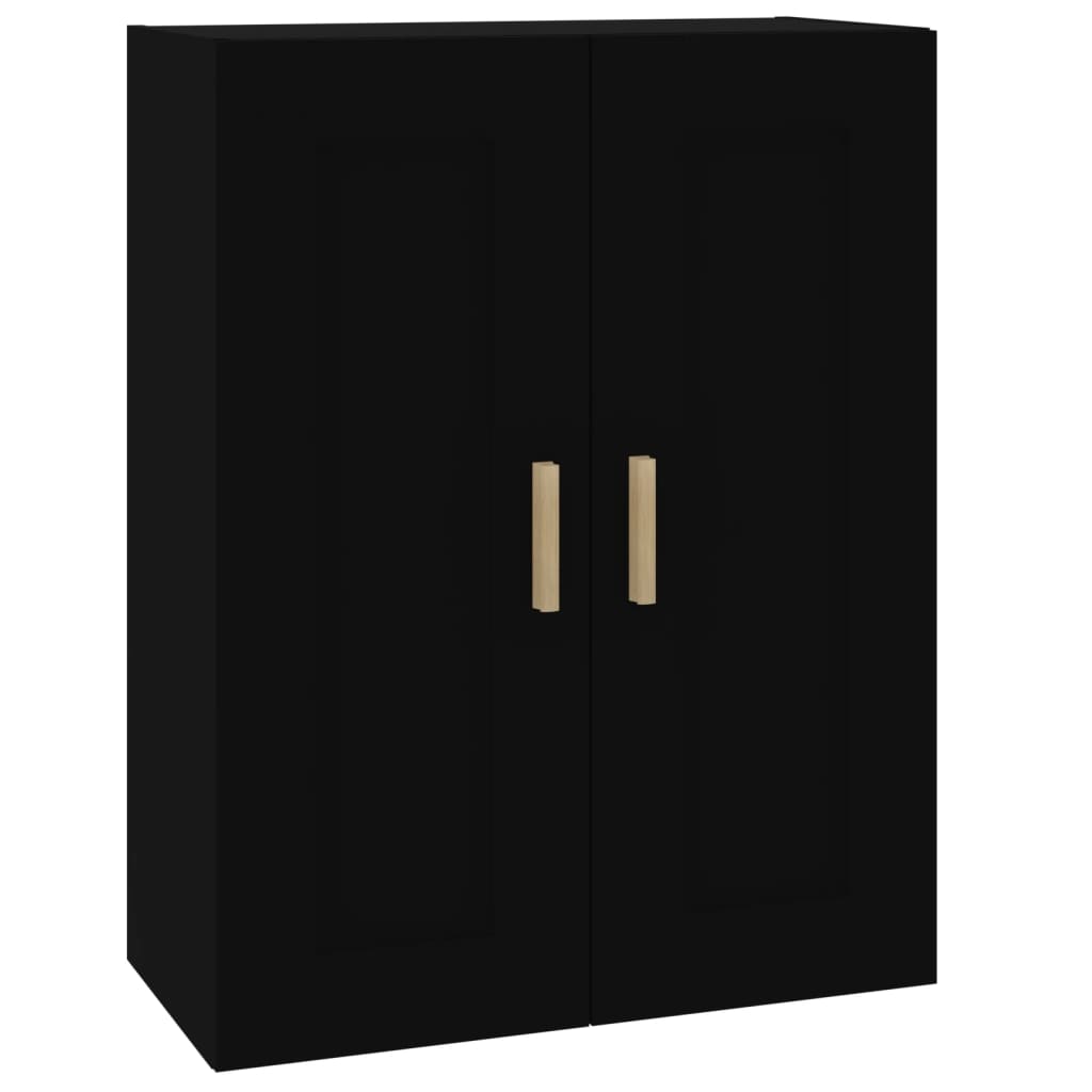 Wandschrank Schwarz 69,5x32,5x90 cm Holzwerkstoff