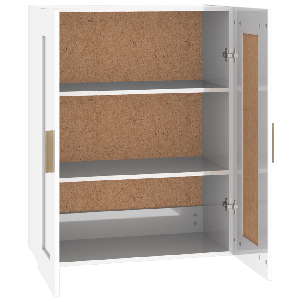 Wandschrank Hochglanz-Weiß 69,5x32,5x90 cm Holzwerkstoff