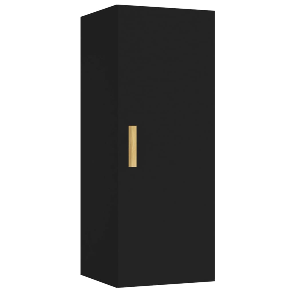 Wandschrank Schwarz 34,5x34x90 cm Holzwerkstoff