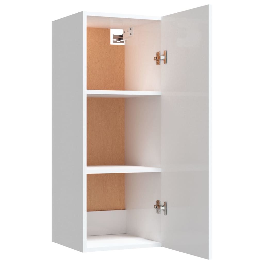 vidaXL Wandschrank Hochglanz-Weiß 34,5x34x90 cm Holzwerkstoff