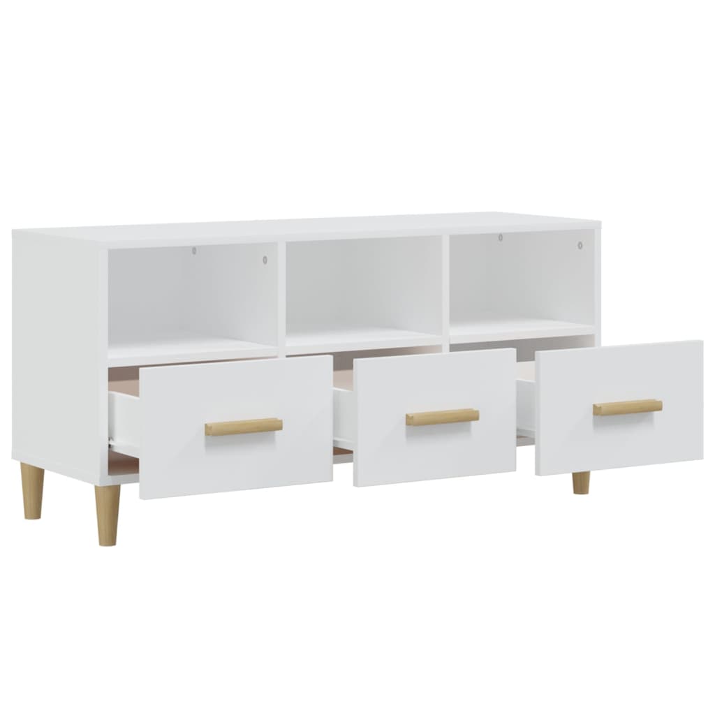 TV-Schrank Hochglanz-Weiß 102x36x50 cm Holzwerkstoff