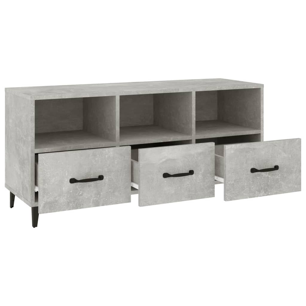 TV-Schrank Betongrau 102x35x50 cm Holzwerkstoff