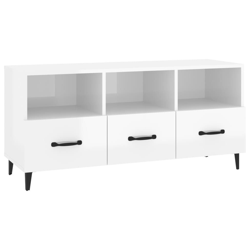 TV-Schrank Hochglanz-Weiß 102x35x50 cm Holzwerkstoff