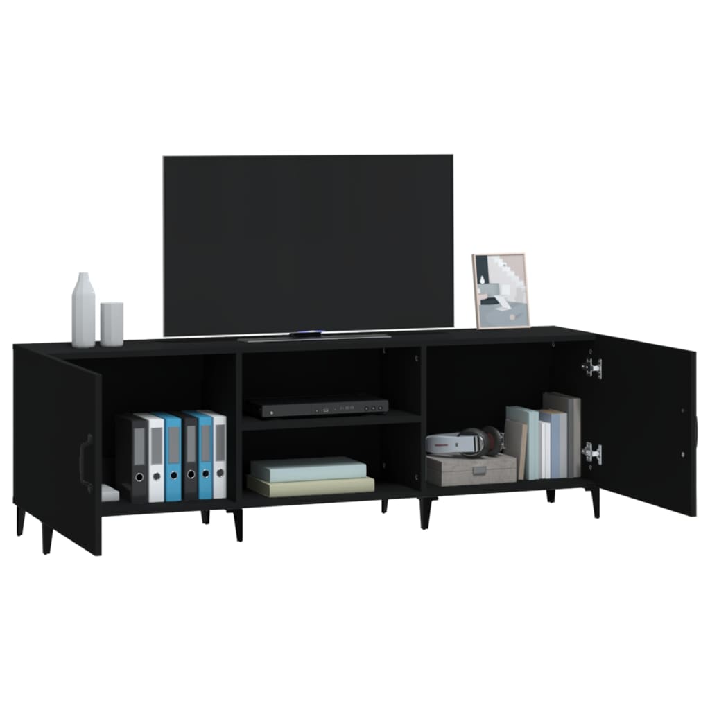 TV-Schrank Schwarz 150x30x50 cm Holzwerkstoff