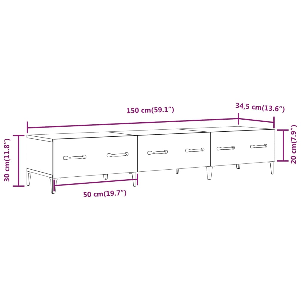 TV-Schrank Sonoma-Eiche 150x34,5x30 cm Holzwerkstoff