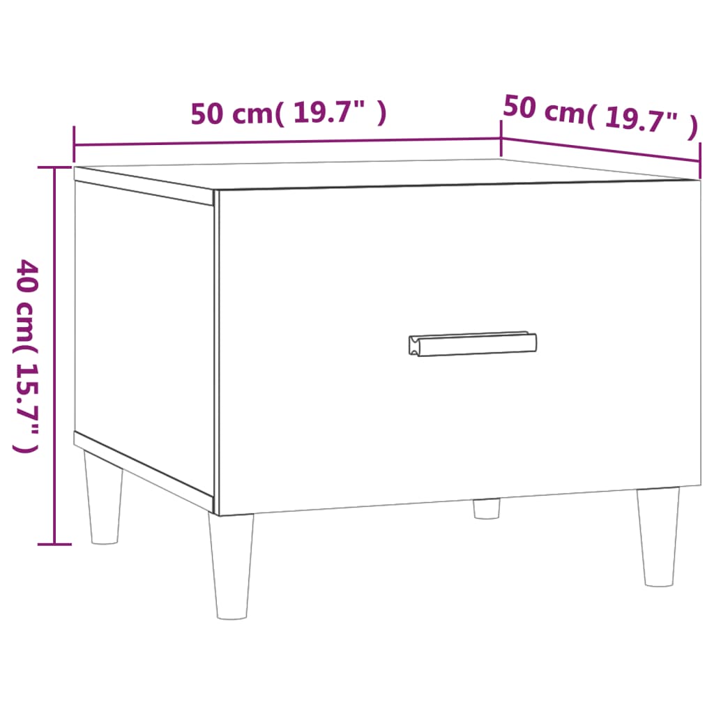 Couchtisch Schwarz 50x50x40 cm Holzwerkstoff