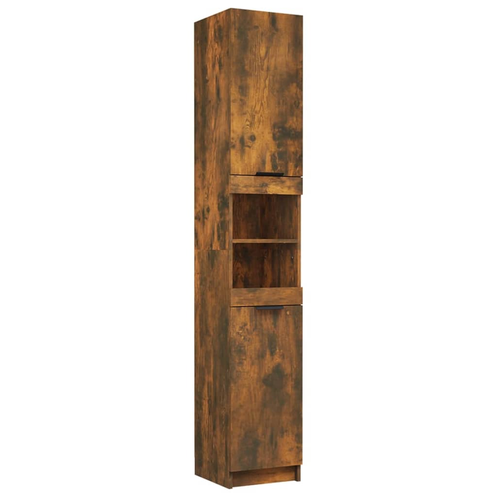 Badschrank Räuchereiche 32x34x188,5 cm Holzwerkstoff