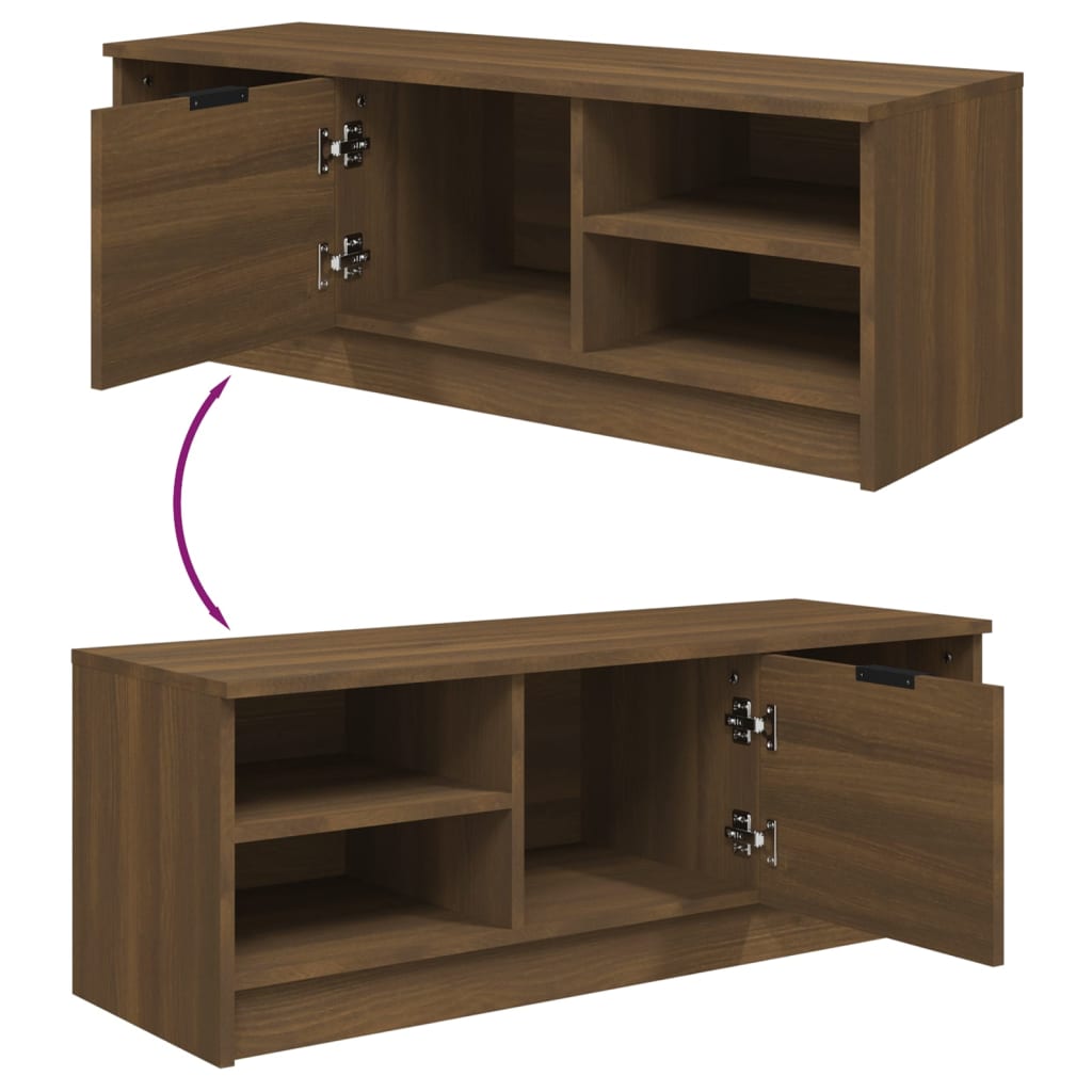 TV-Schrank Braun Eichen-Optik 102x35,5x36,5 cm Holzwerkstoff