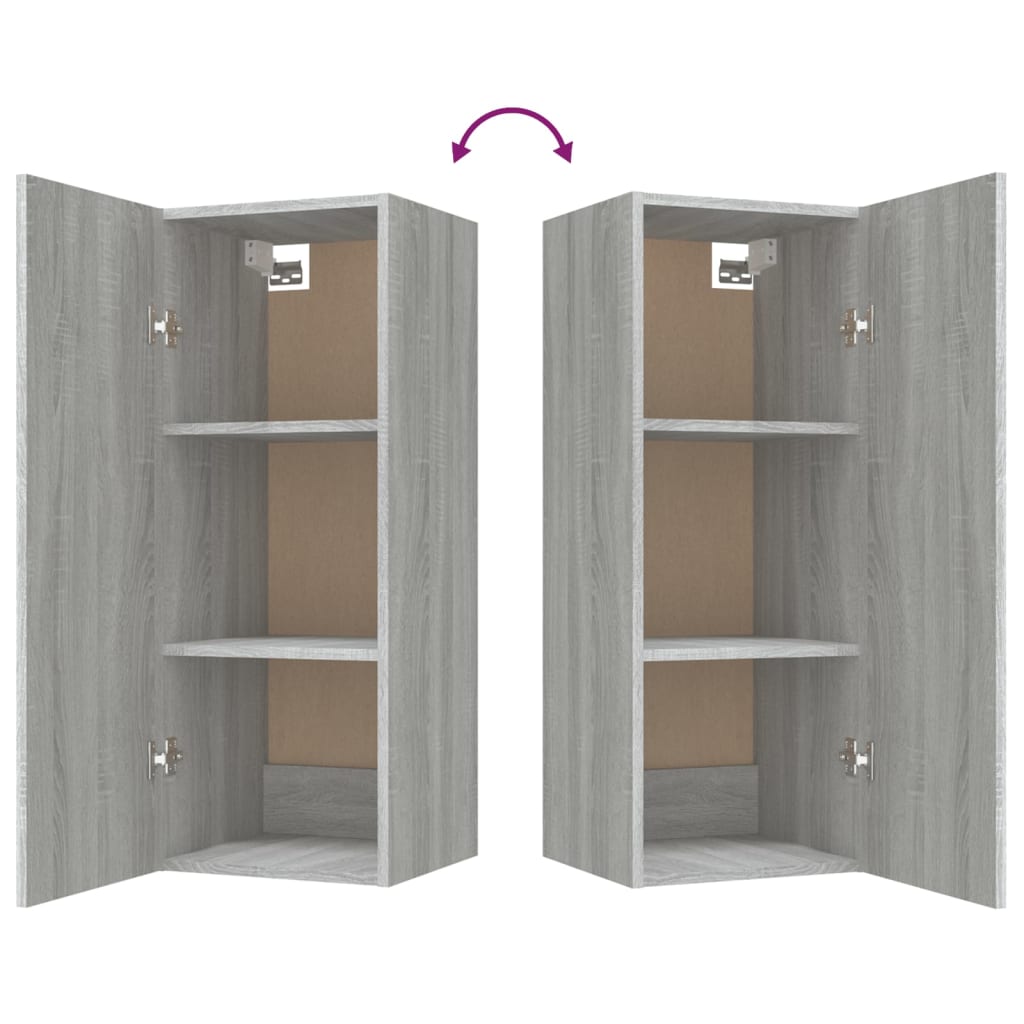 Wandschrank Grau Sonoma 34,5x34x90 cm Holzwerkstoff