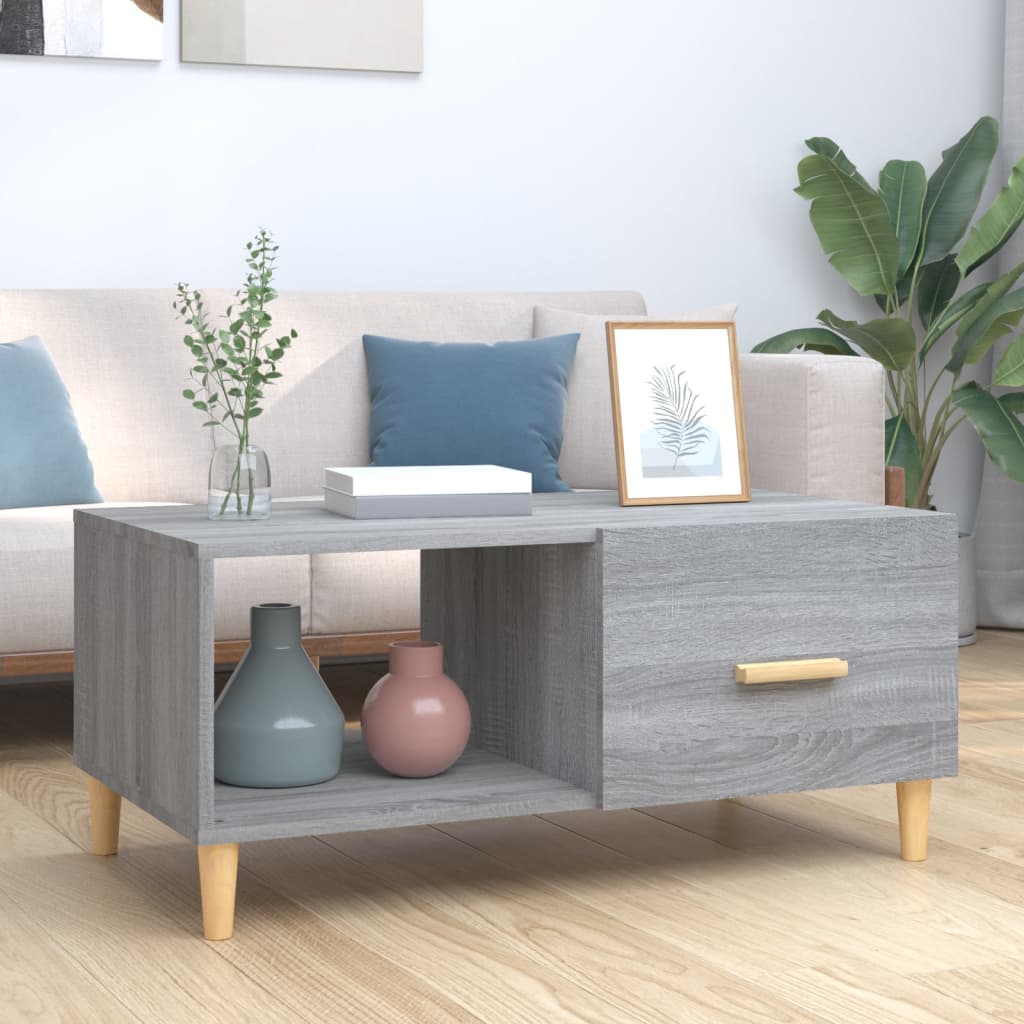 Couchtisch Grau Sonoma 89,5x50x40 cm Holzwerkstoff