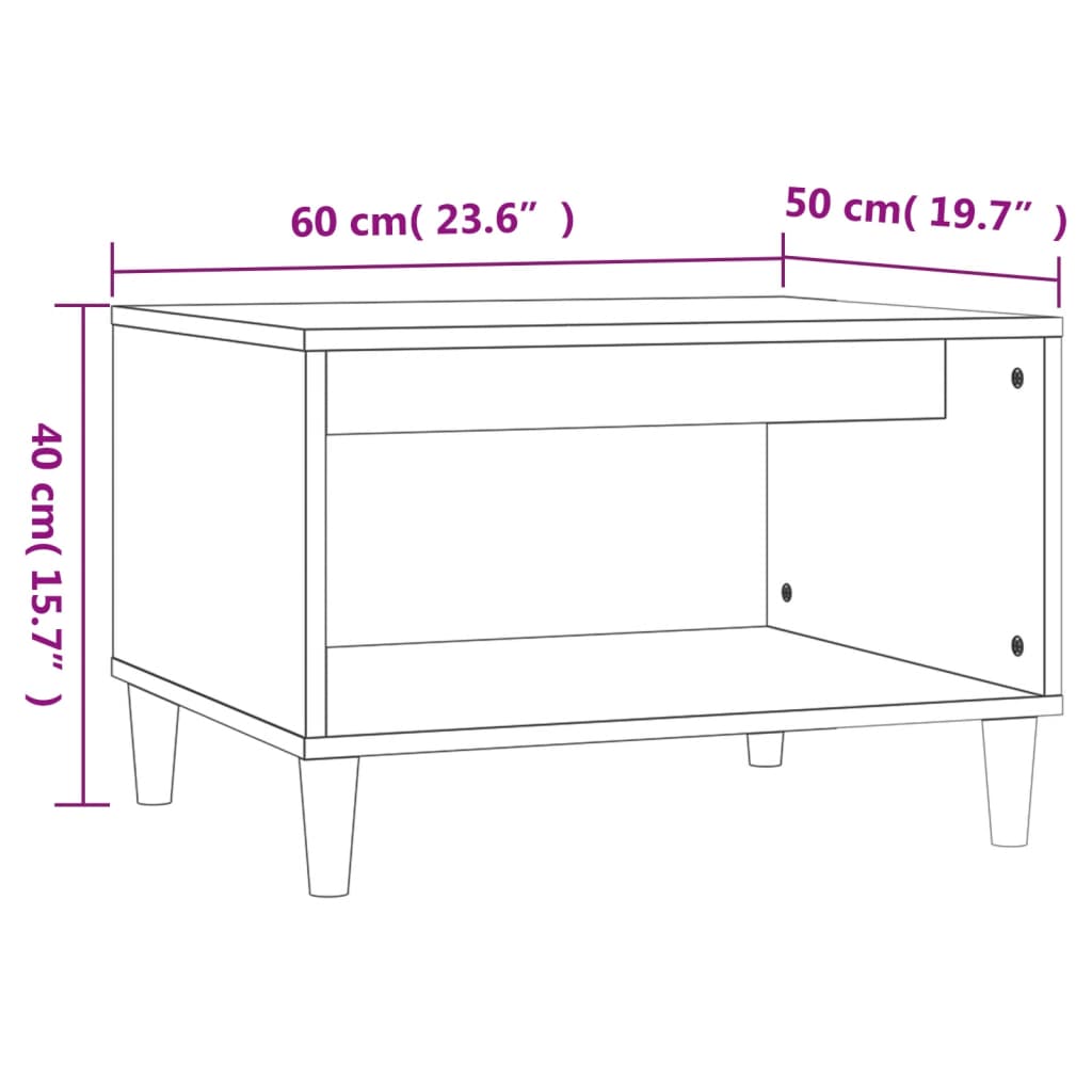 Couchtisch Grau Sonoma 60x50x40 cm Holzwerkstoff