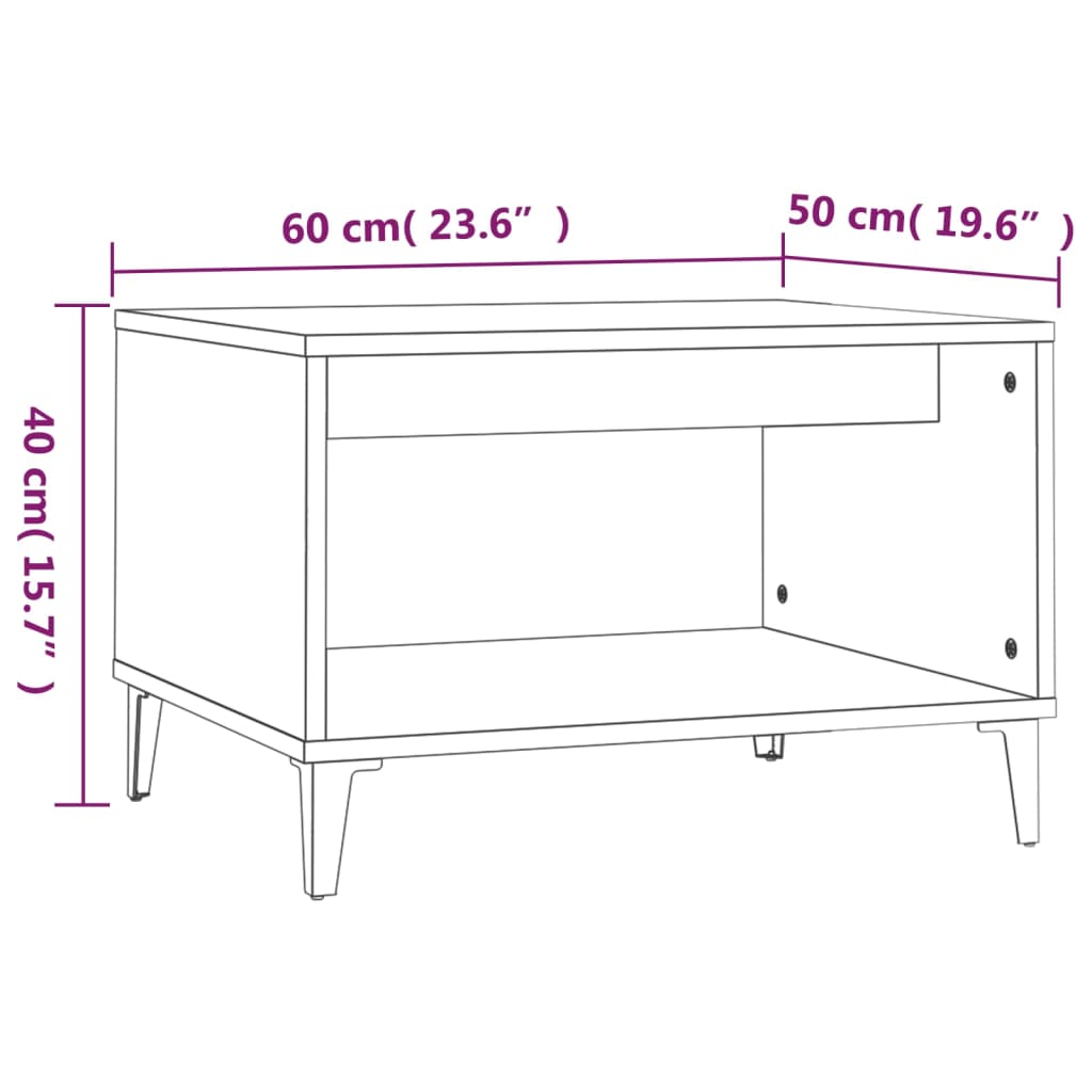 Couchtisch Braun Eichen-Optik 60x50x40 cm Holzwerkstoff