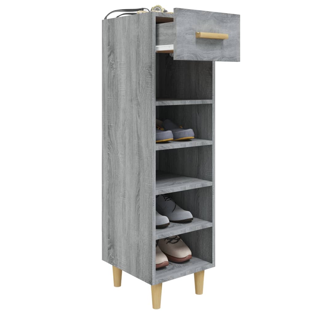 Schuhschrank Grau Sonoma 30x35x105 cm Holzwerkstoff