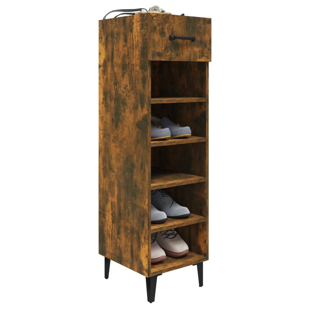 Schuhschrank Räuchereiche 30x35x105 cm Holzwerkstoff