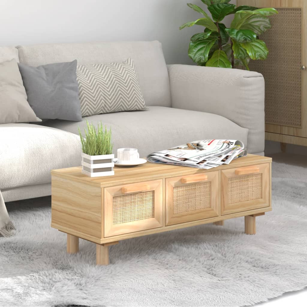 Couchtisch Braun 80x40x30 cm Holzwerkstoff & Massivholz Kiefer