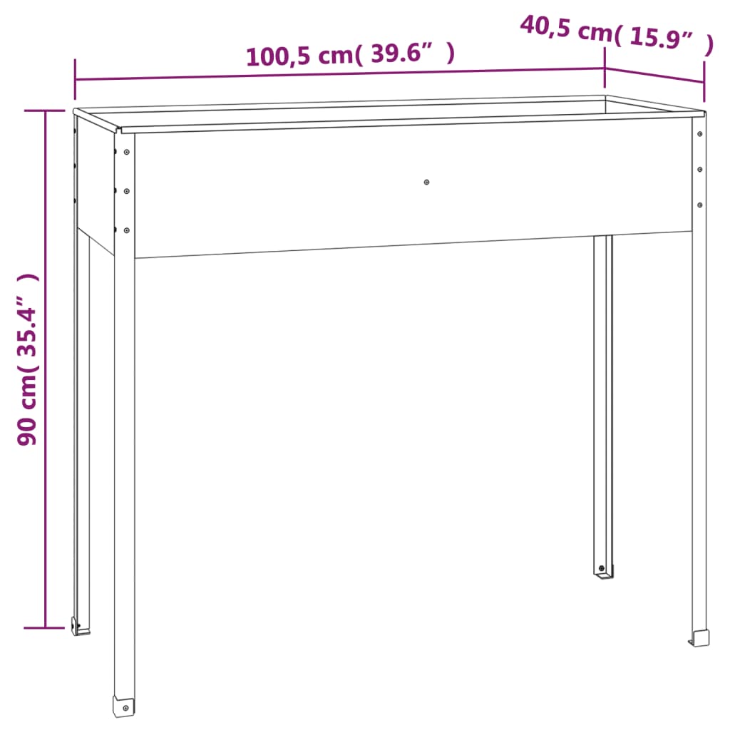 Pflanzkübel Anthrazit 100,5x40,5x90 cm Verzinkter Stahl