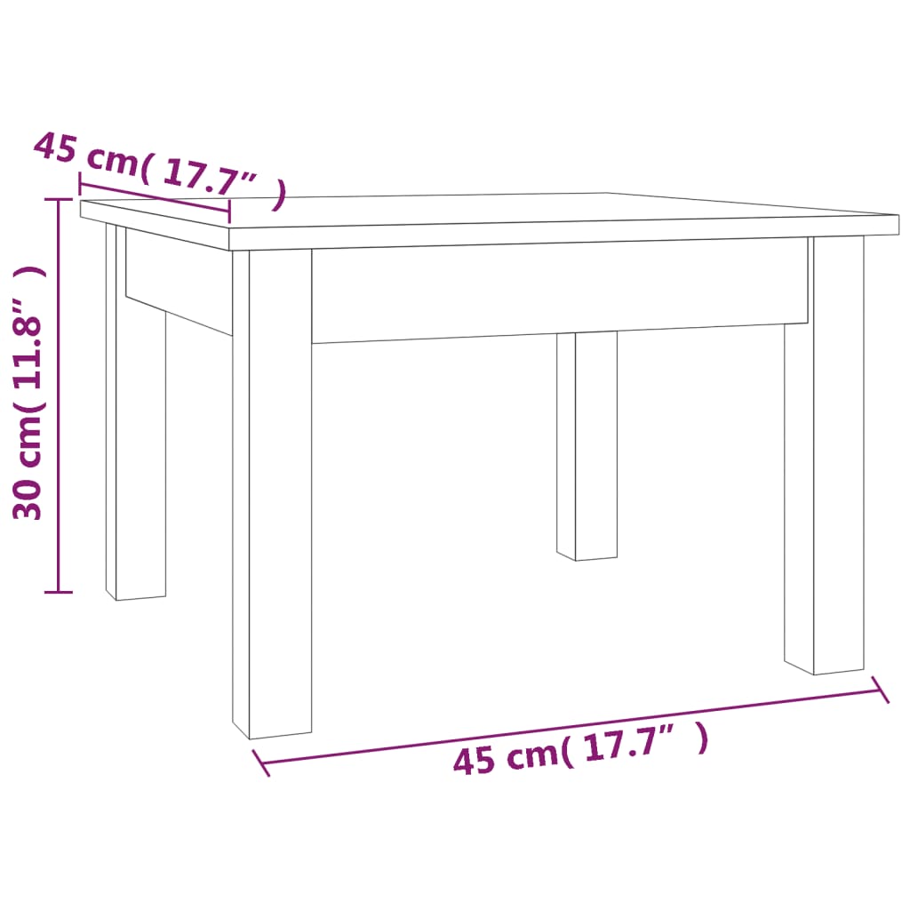 Couchtisch Honigbraun 45x45x30 cm Massivholz Kiefer