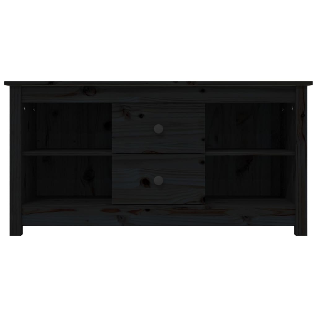 TV-Schrank Schwarz 103x36,5x52 cm Massivholz Kiefer