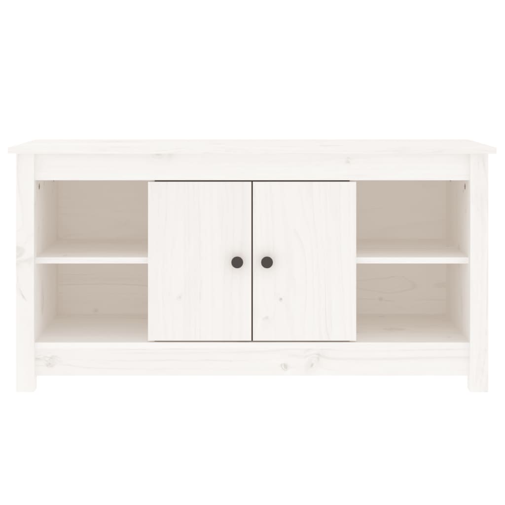 TV-Schrank Weiß 103x36,5x52 cm Massivholz Kiefer