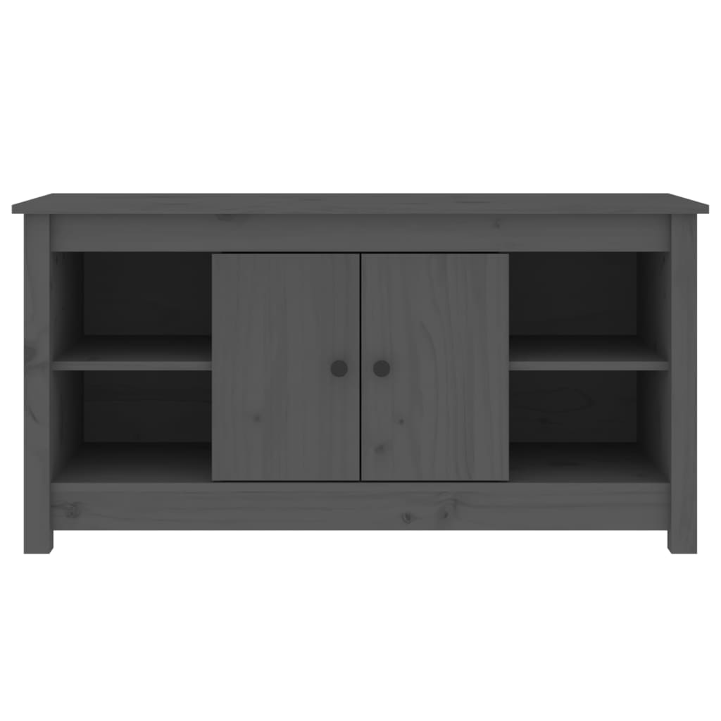 TV-Schrank Grau 103x36,5x52 cm Massivholz Kiefer