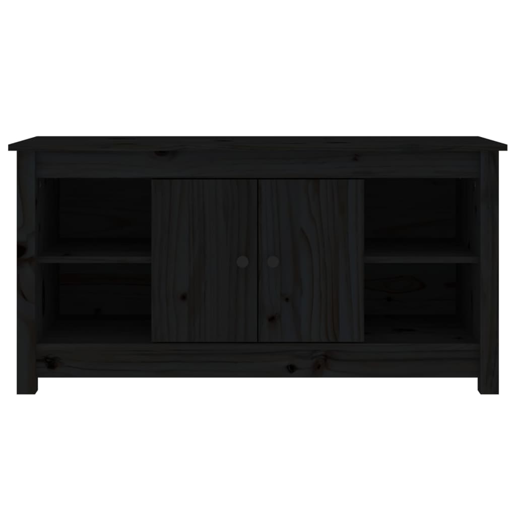 TV-Schrank Schwarz 103x36,5x52 cm Massivholz Kiefer