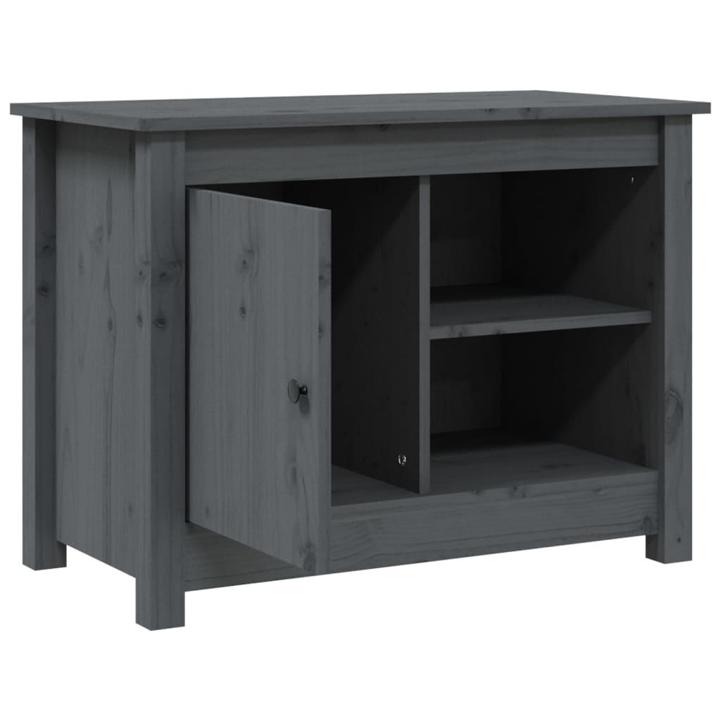 TV-Schrank Grau 70x36,5x52 cm Massivholz Kiefer