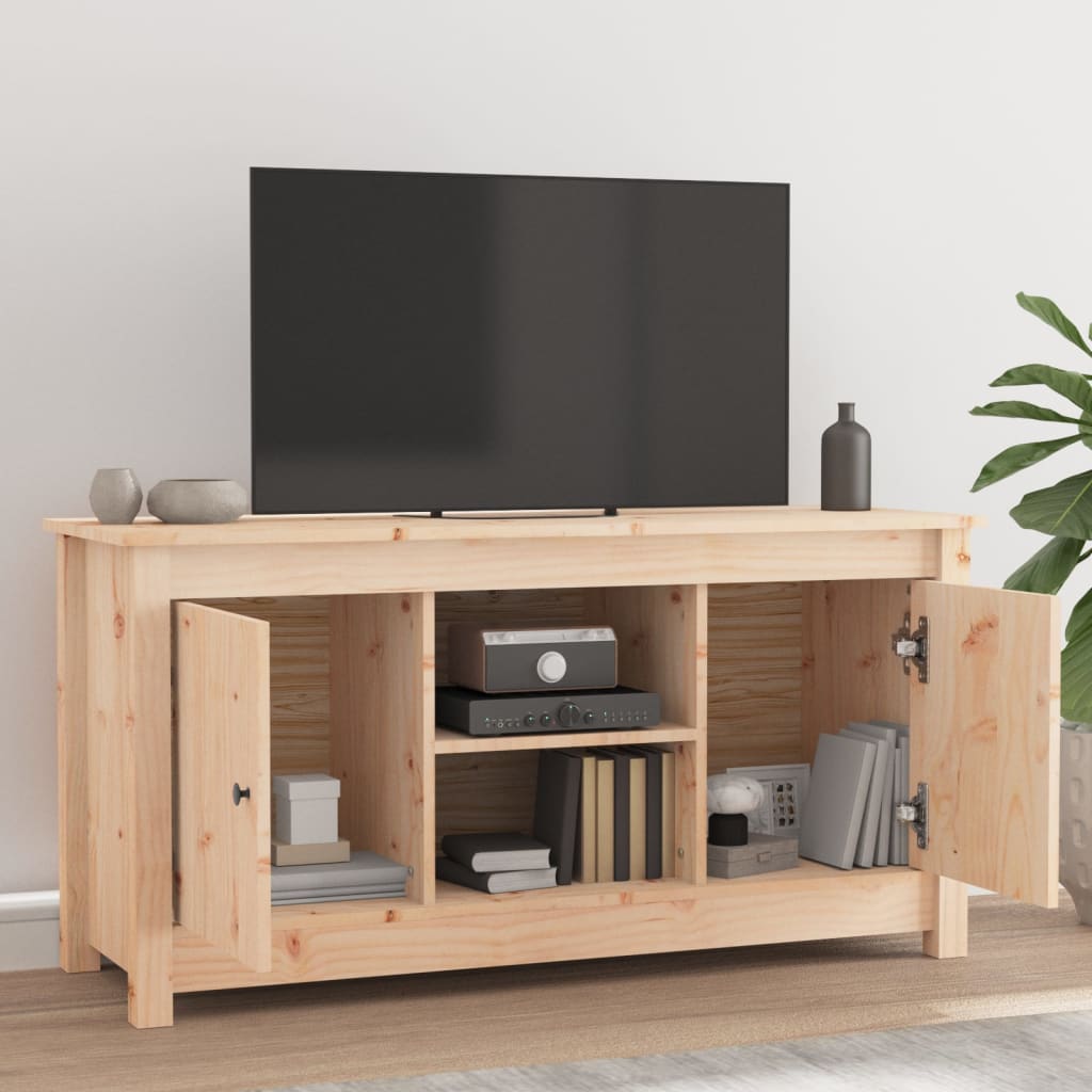 TV-Schrank 103x36,5x52 cm Massivholz Kiefer