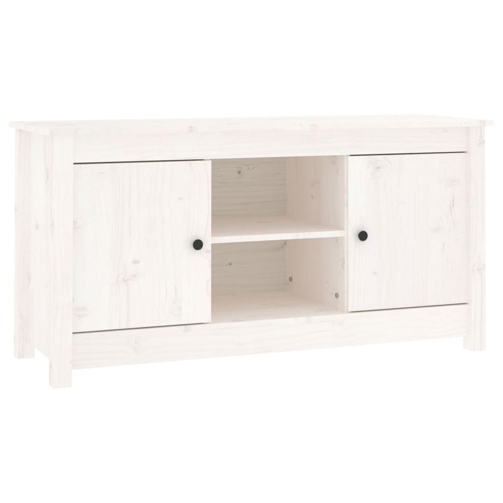 TV-Schrank Weiß 103x36,5x52 cm Massivholz Kiefer