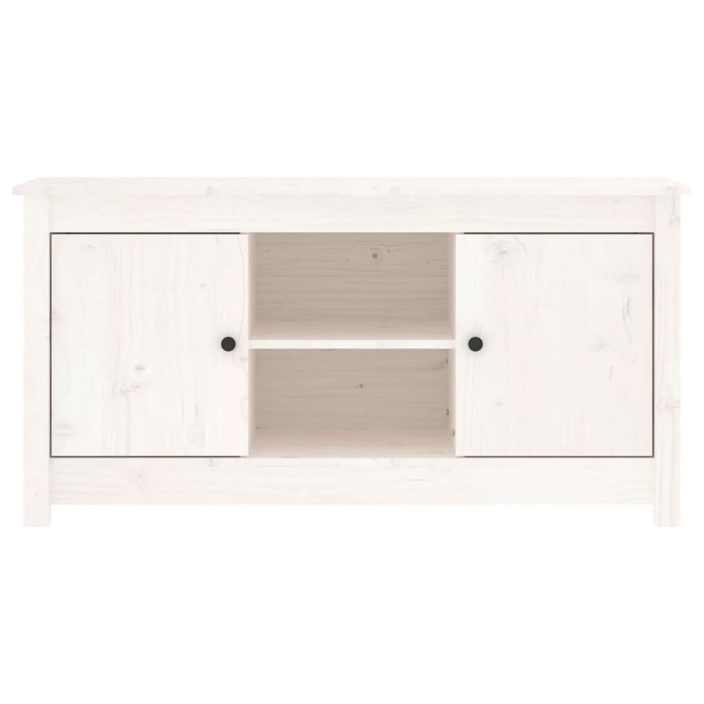 TV-Schrank Weiß 103x36,5x52 cm Massivholz Kiefer