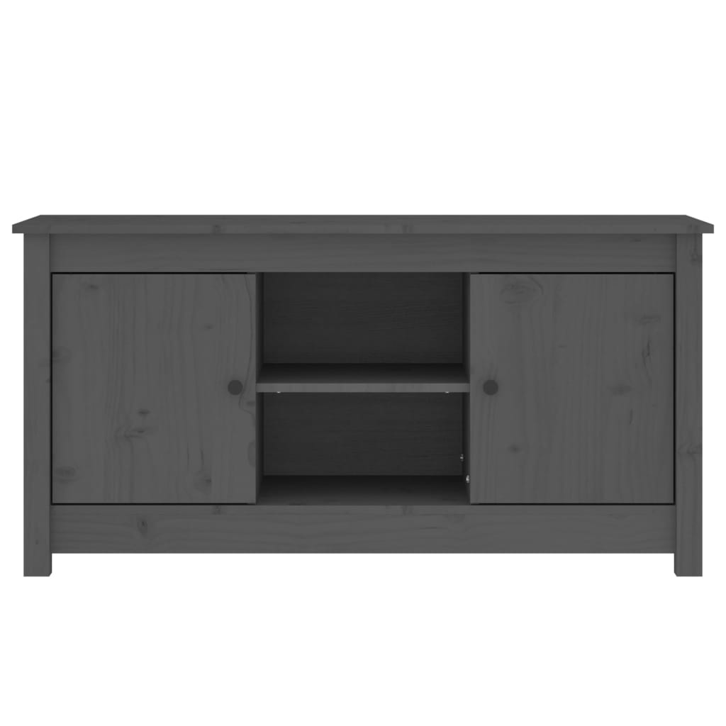 TV-Schrank Grau 103x36,5x52 cm Massivholz Kiefer