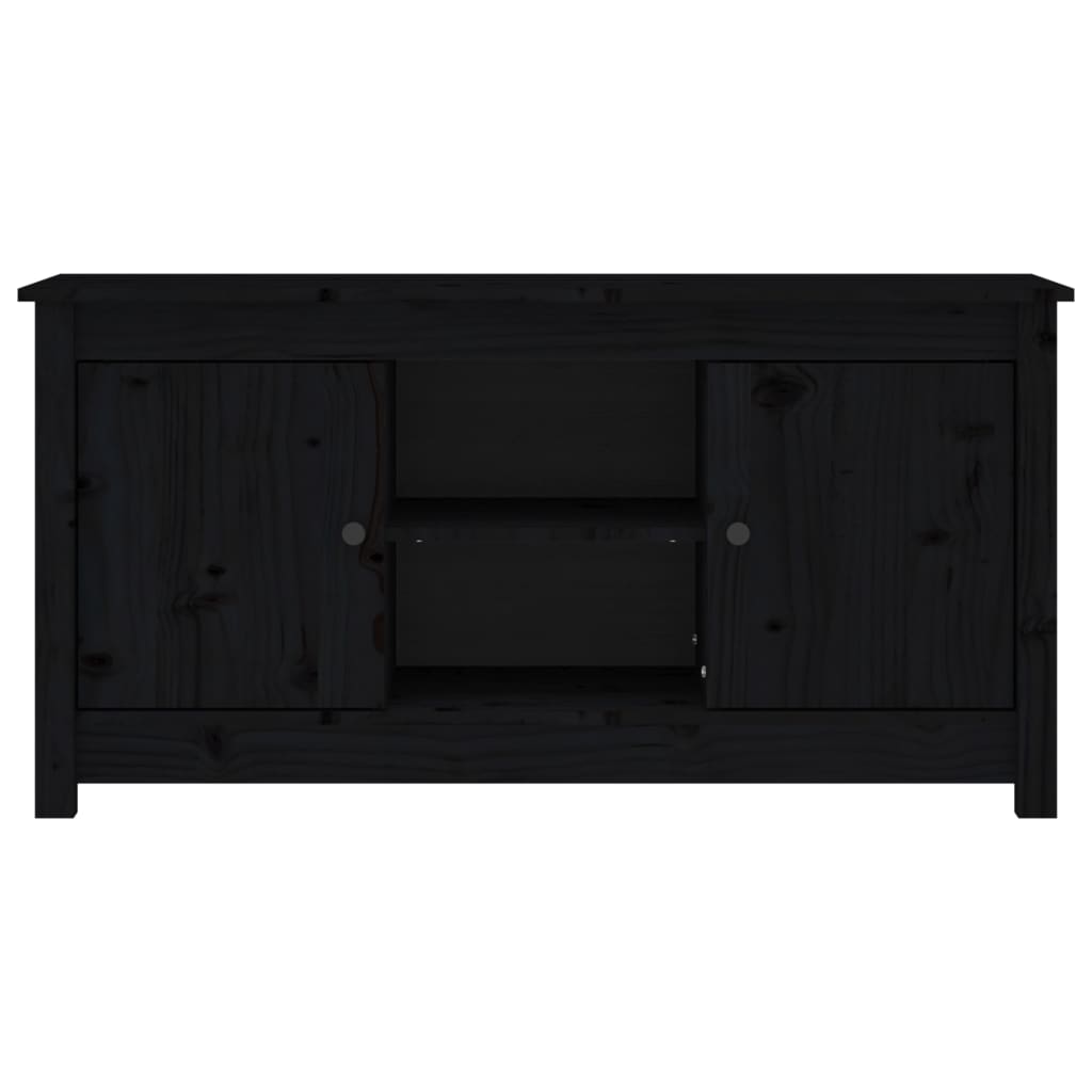 TV-Schrank Schwarz 103x36,5x52 cm Massivholz Kiefer